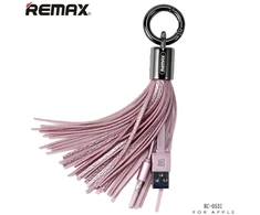 Remax RC-053i dizaino raktų pakabuko žiedas su Apple Lightning duomenų ir įkroviklio laidu (MD818) Rožinė