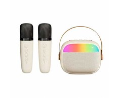 Riff K30 RGB Portable BT karaoke system with x2 Wireless mics