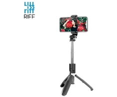 Riff L02 Universali belaidė asmenukių lazda (išplėsta 100 cm) su trikoju / užrakto mygtuku juoda