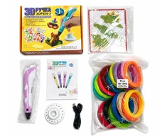 Rotaļlietas iLike 3D Pen-3 with LCD display and 10 stencils Mėlyna + Plastic set: 20 colors of 10 meters 200 meters Rožinė 4752192108274 ILI3DPLCDPSP (4752192108274)