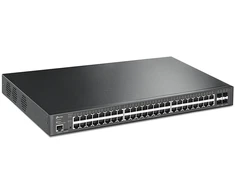 Šakotuvas TP-Link JetStream 48-Port Gigabit and 4-Port 10GE SFP+ L2+ Managed Switch with 48-Port PoE+
