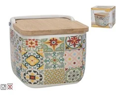 Druskos indelis su bambukiniu dangteliu, 12 x 12,5 x 11 cm, KITCHEN&amp;GO