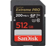Sandisk Extreme PRO 512 GB SDXC memory card (juodas UHS-I U3