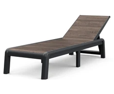 Keter Sun lounger Deco Porto pilkas/walnut