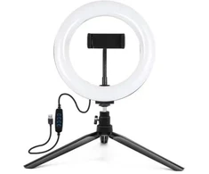Selfie stick Elight Kijek ST6-5 16cm 10W LED Light Ring with Phone holder + 0.5m Metal Tripod stand + BT remote Juodas (ELIG-ST6-05M)