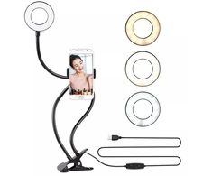 Elight TF Galda Klipša Live Stream Selfie 11cm Gredzens LED Gaismas gredzens 30cm Tālruņa Turētājs Melns