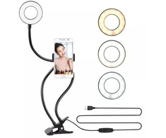 Elight TF Galda Klipša Live Stream Selfie 11cm Gredzens LED Gaismas gredzens 30cm Tālruņa Turētājs Melns