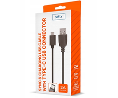 Setty USB cable 1m 2A type- C juodas R (1 m)