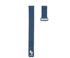 Araree Connect hibrīda ādas-silikona magnētiskā cilpa siksna 20mm (M/L 130mm) pusnakts zila