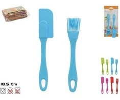 Gerimport Silikoninės virtuvinės mentelės ir šepetėliai, 2 vnt. rinkinys, 4 spalvų variantai, 18,5 cm