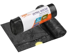 Simple Solution EXTRA STRONG atkritumu maisi ar savilkšanas lenti 60L LD/HD 10 gab. 6 x 4.4 x 19.5 00727 Simpl 00727 (5906900007277)