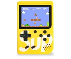 Dėklas Plaion GameBox R1 8bit Portatīvais Retro Spēļu Konsole ar 400 spēlēm 3'' LCD ar TV RCA kabeli Dzeltenā krāsā
