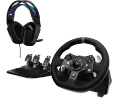 VAIRAS ŽAIDIMŲ LOGITECH G920+AUSINĖS G335 JUODOS
