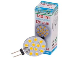 Lemputė LED G4 12V AC/DC 2W, šiltai balta, LEDOM