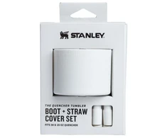 Stanley 2 apsauginių dangtelių ir šiaudelių rinkinys termo puodeliams 0,89 l | 0,59 l „The Quencher Boot“ + šiaudelio formos dangtelis šviesiai baltas