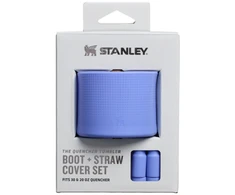 Stanley 2 apsauginių dangtelių ir šiaudelių rinkinys termo puodeliams 0,89 l | 0,59 l „The Quencher Boot“ + šiaudelio formos antgalis, hortenzijų mėlynumo