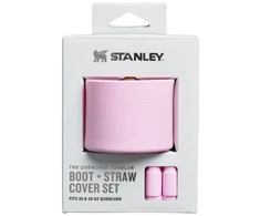 Stanley Apsauginių dangtelių ir šiaudelių rinkinys (2 vnt.) termo puodeliams (0,89 l | 0,59 l), „The Quencher Boot“ + šiaudelių dangtelis, rožinis