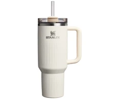 Stanley Termosinis puodelis su šiaudeliu „The Quencher H2.0 Fluted Tumbler“ 1,18 l blizgios kreminės spalvos