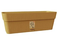 Stefanplast gėlių dėžutė su padėklu Ethica 30x13x12cm garstyčių geltonumo