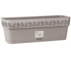 Stefanplast gėlių dėžutė su padėklu Gaia 50x18x17cm šviesiai pilka