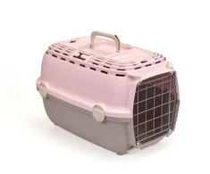 Stefanplast Transportesanas buris Horizon 1 ar metala durvim 48x32x30cm roza/peleks