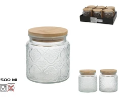 Lumarko Słoik stiklinis su dangteliu bambusową 500 ml 10.00 x 10.00 x 11.00 KITCHEN&amp;GO