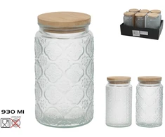 Lumarko Słoik stiklinis su dangteliu bambusową 930 ml 10.00 x 10.00 x 18.00 KITCHEN&amp;GO