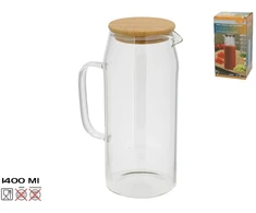 Lumarko stiklinis ąsotis su bambukiniu dangteliu 1,4 l 10,00 x 15,00 x 22,00 KITCHEN&amp;GO