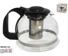 Stiklinis arbatinukas su filtru 1600 ml, 14,5 x 20 x 15,5 cm, KITCHEN&amp;GO