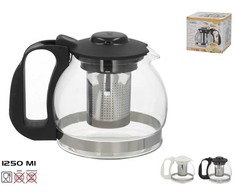 Stiklinis arbatinukas su metaliniu sieteliu 1,2 l, 18,5 x 13 x 13,5 cm, KITCHEN&amp;GO