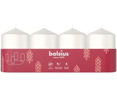 Bolsius Cylinder Candles 4pcs 60x40mm Baltas