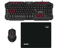 Sven Gaming combo klaviatūra+pelė+pad GS-9200 (114 keys,, 8 add. keys, 800-2400DPI, 5+1keys)