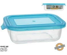 Stačiakampė stiklinė pietų dėžutė 640 ml, 5,5 x 19,5 x 13 cm, KITCHEN&amp;GO