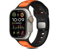 Tech-Protect IconBir Line apyrankė skirta Apple Watch 44 / 45 / 46 / 49 mm – juodos spalvos ir oranžinės spalvos