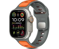 Tech-Protect IconBir Line apyrankė skirta Apple Watch 44 / 45 / 46 / 49 mm – pilkos spalvos-oranžinės spalvos