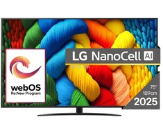 86 colių LG 86NANO81A3A | išmanusis Televizorius | webOS 25 | 4K UHD