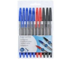 Topwrite - Ballpoint pen set 10 pcs. (Mėlyna/Juodas/Raudona)