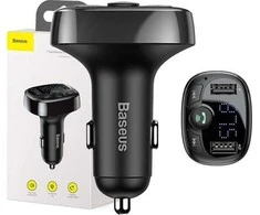 Transmiter FM Baseus Bluetooth 2xUSB Micro SD juoda