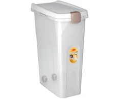 Stefanplast Talpykla su ratukais naminių gyvūnėlių maistui laikyti 15kg 40L 45x27x61cm skaidrus baltas