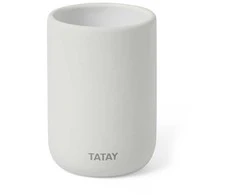 Tatay Toothbrush container Soft ceramic, baltas