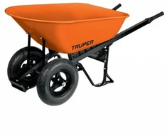Truper Two-wheel garden wheelbarrow with metal bin 118L CAR-82 (7506240664598)