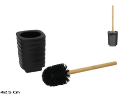 Brabantia Laikiklis tualetiniam šepečiui su juodu bambuku laikiklis 42,5 cm 11,00 x 11,00 x 42,50 BATH&amp;GO
