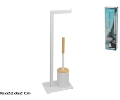 Sąsagos Laikiklis tualetiniam popieriui su šepečiu balta 16.00 x 22.00 x 62.00 BATH&amp;GO