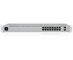 Ubiquiti USW-16-PoE 16-port Layer 2 PoE switch 8 x GbE PoE+ 8 x GbE jungtys 2 x 1G SFP jungtys 42W total PoE Power fanless silent cooling