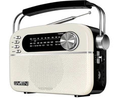 Garsiakalbis SVEN SRP-505, baltas (3W, Bluetooth, FM/AM/SW, USB, Micro SD, AUX, baterija)
