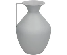Vaza, pilkas metalas, 15.5D x 36 x 24 cm, DECORLIFE