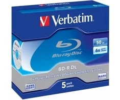 Verbatim Blanks BD-R 50 GB 6x Dual Layer Baltas Mėlyna Surface 5 Pack Jewel