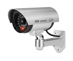 4World iWear IR1 CCTV IR Āra Mājas Drošības Duymmy Viltus Kamera ar mirgojošu sarkano gaismu 2x AA baterija Sudrabota