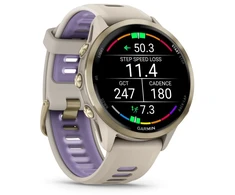 Išmanusis laikrodis Viedpulksteni Garmin Forerunner 970 Soft Gold Titanium with French Pilkas Case and French Pilkas/Translucent Indigo Band 753759349943 (7537593