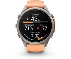 Išmanusis laikrodis Garmin Oranžinis fenix 9 Pro – inReach, 43mm, Titanium with Shell Rožinė/Autumn Oranžinis Silicone Band
